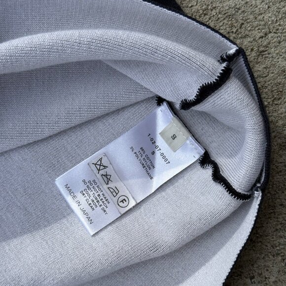 CYCLAS Short Sleeve Heavy Knit Top, Navy Blue, Size S, Cotton 1-02-07-0007 - Picture 3 of 6